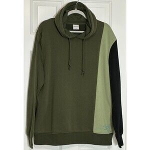 Jack & Jones Core Colorblock Hoodie Men's XL Green Black Fleece Pullover Y2K